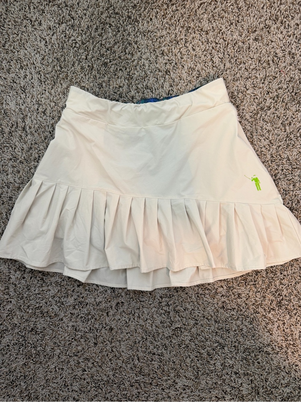 William Murray Cream Ruffle Golf Skort with Lime Accent